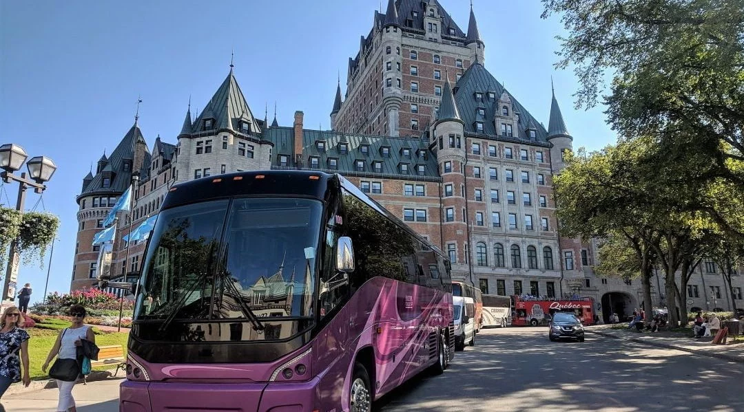 Nagel Coach in front of Chateau Frontenac Cross Canada