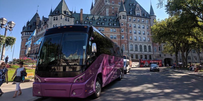 Nagel Coach in front of Chateau Frontenac Cross Canada