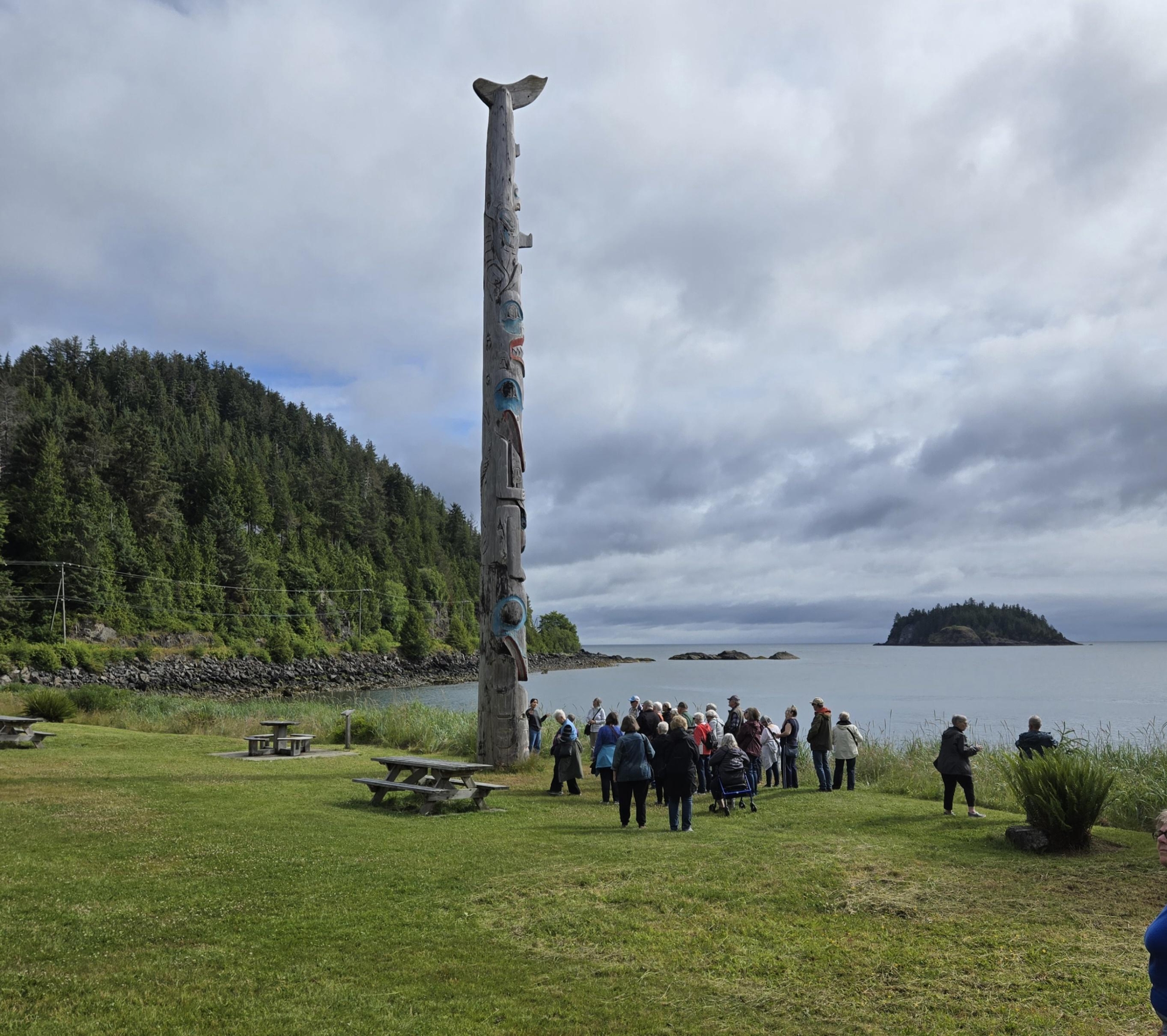 Haida Gwaii Totem Pole With Passengers